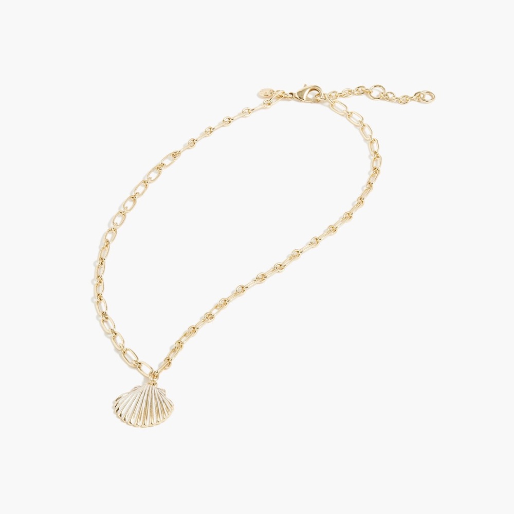 J. Crew Gold Shell Pendant Necklace